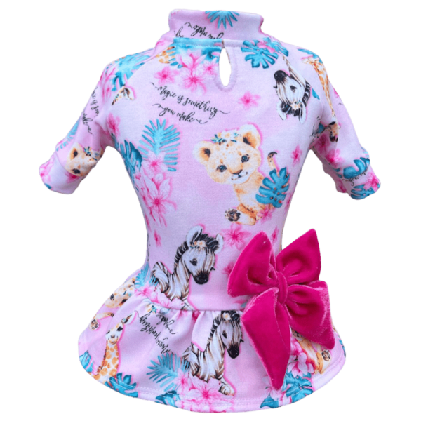 Vestido Moletom Bichinhos Rosa