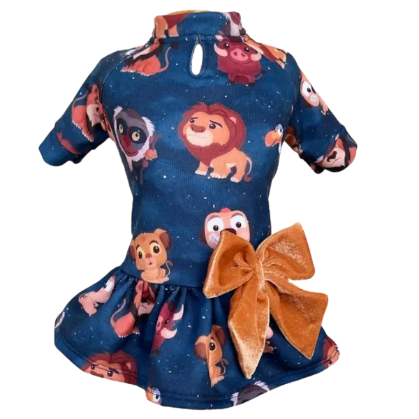 Vestido Moletom Rei Leão Marinho