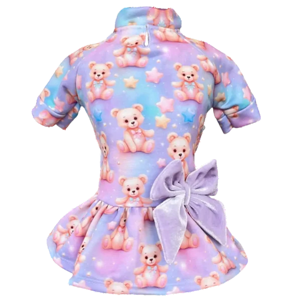 Vestido Moletom Ursinho Estrelas