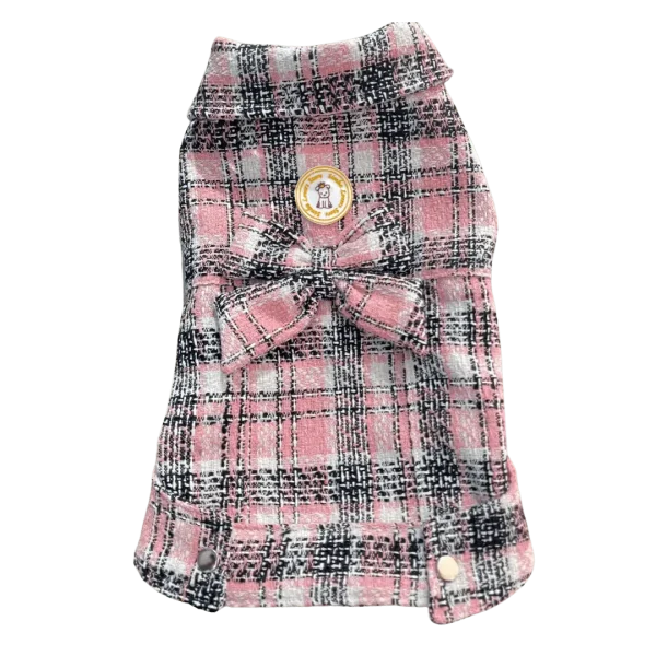 Jaqueta Tweed Rosa Bebê Laço