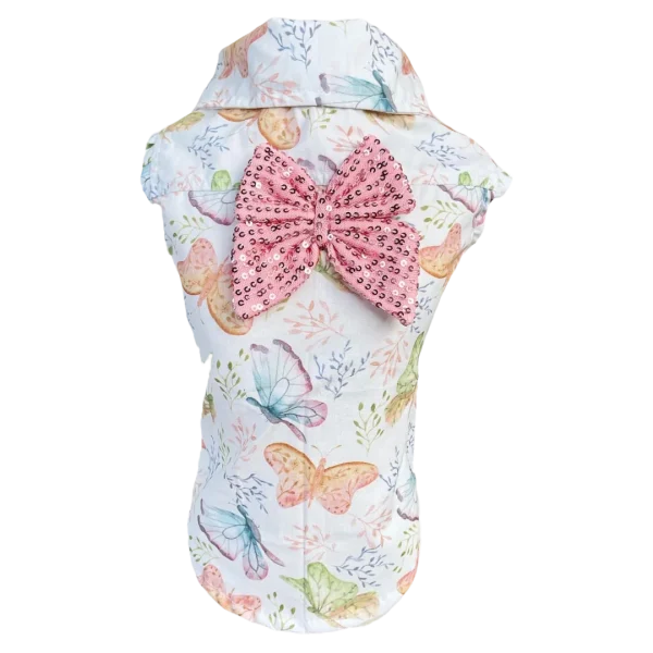 Camisa Regata Borboleta Branca Fem