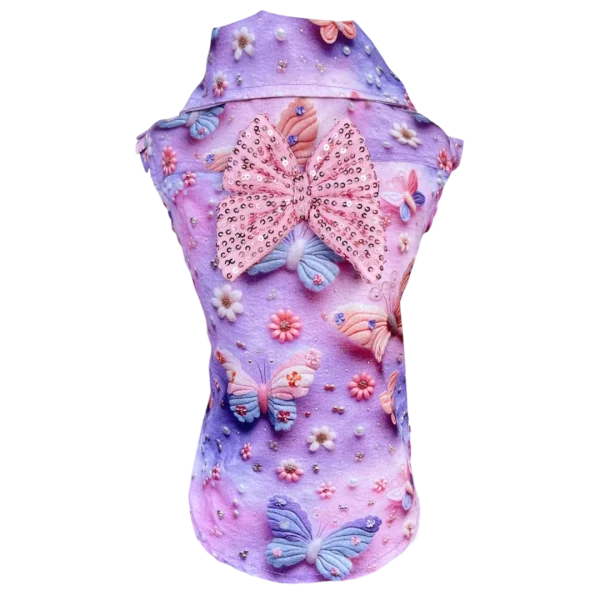 Camisa Regata Borboletas e Pérolas Fem