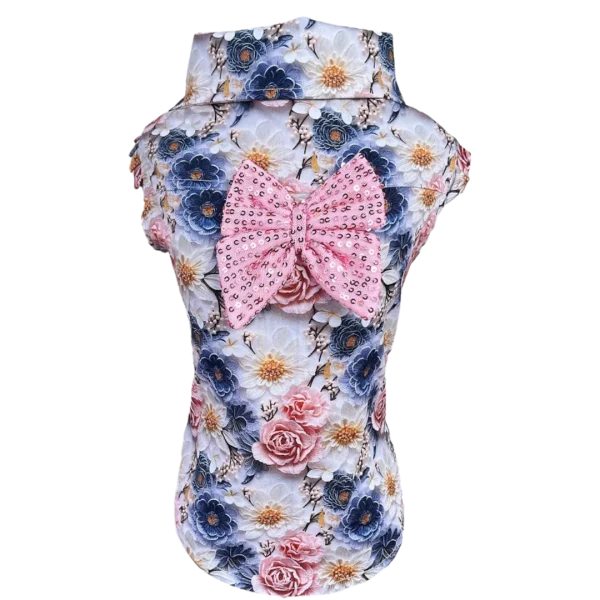 Camisa Regata Flores Azul Fem