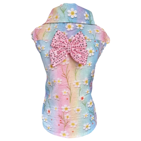 Camisa Regata Flores Borbadas Color Fem