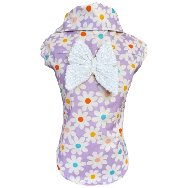 Camisa Regata Flores Lilás Fem