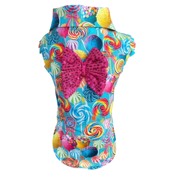 Camisa Regata Pirulitos Azul Fem