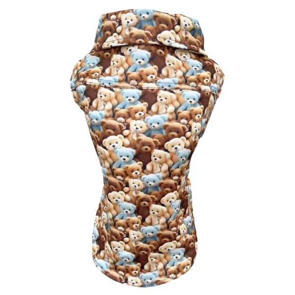 Camisa Regata Ursinho Marrom e Azul Masc