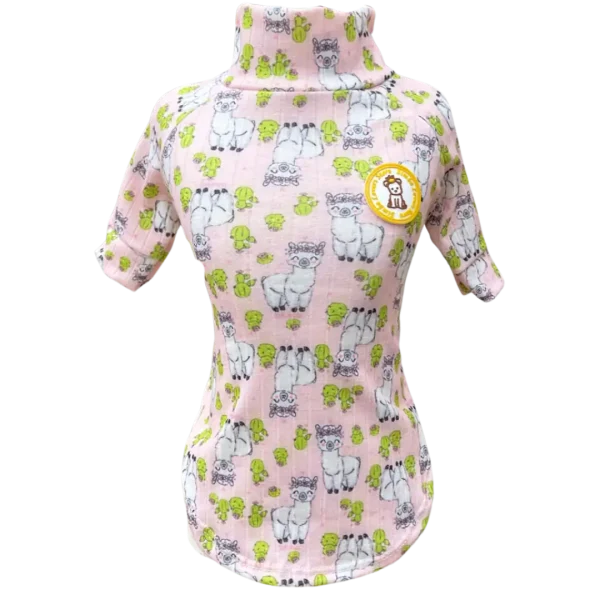 Camiseta Canelada Lhama Rosa