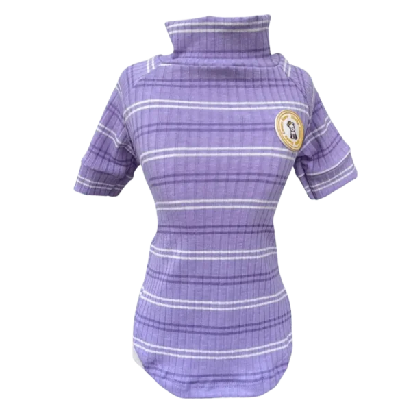 Camiseta Canelada Listrada Lilás