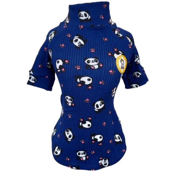 Camiseta Canelada Panda Marinho