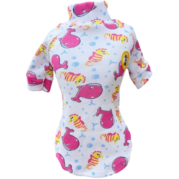 Camiseta Canelada Ribana Baleia Pink