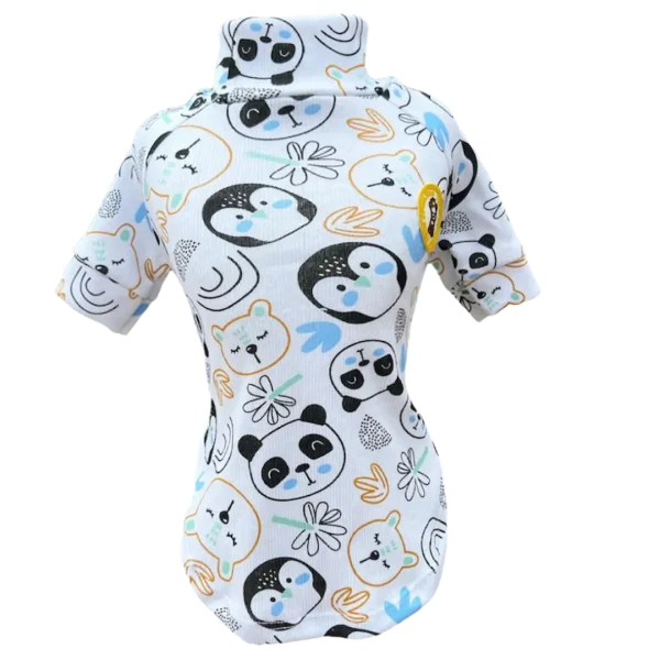 Camiseta Canelada Ribana Bichinhos com Azul