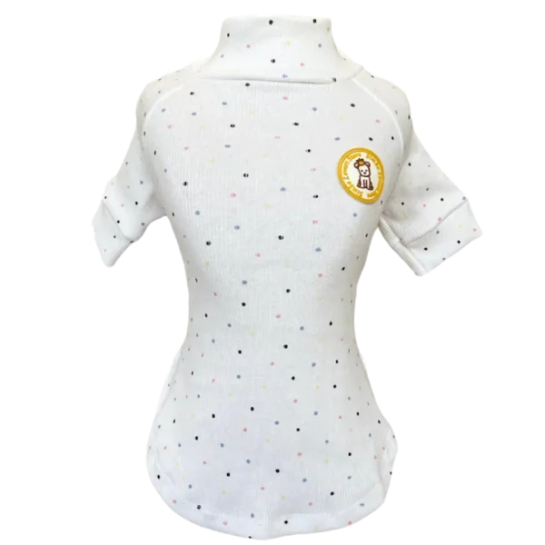 Camiseta Canelada Ribana Bolinhas Coloridas