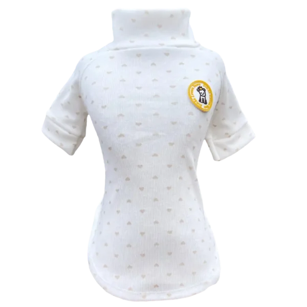 Camiseta Canelada Ribana Coração Bege