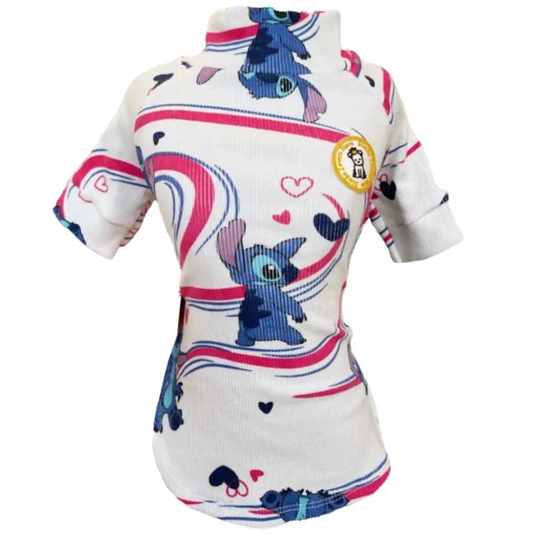 Camiseta Canelada Ribana Stitch Coração