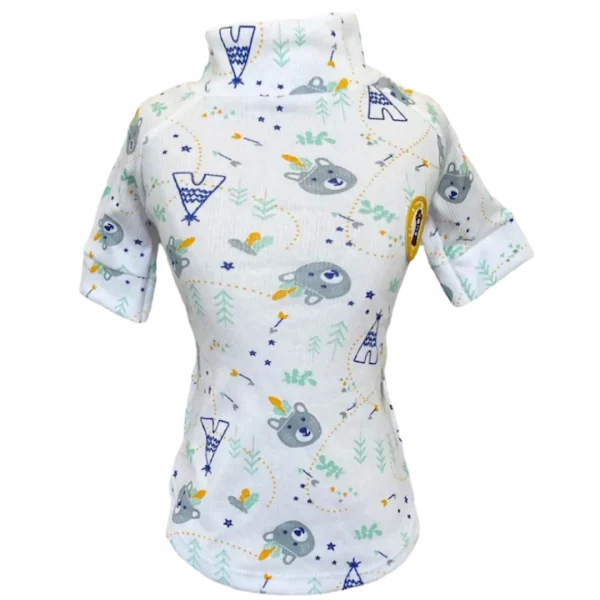 Camiseta Canelada Ribana Urso Índio