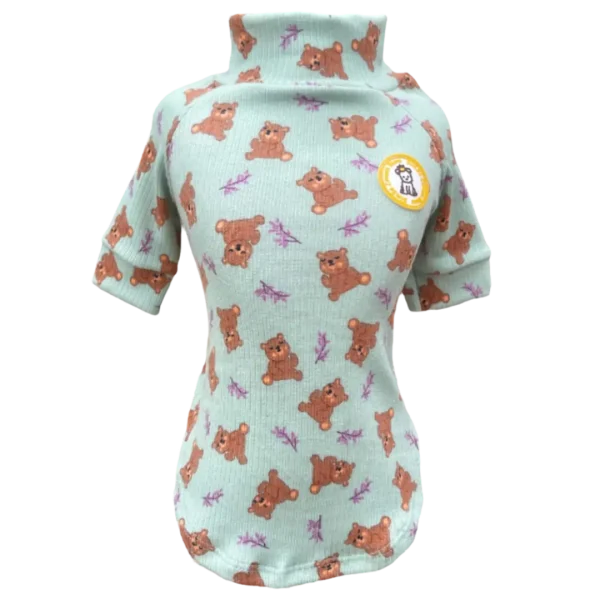 Camiseta Canelada Ursinho Verde