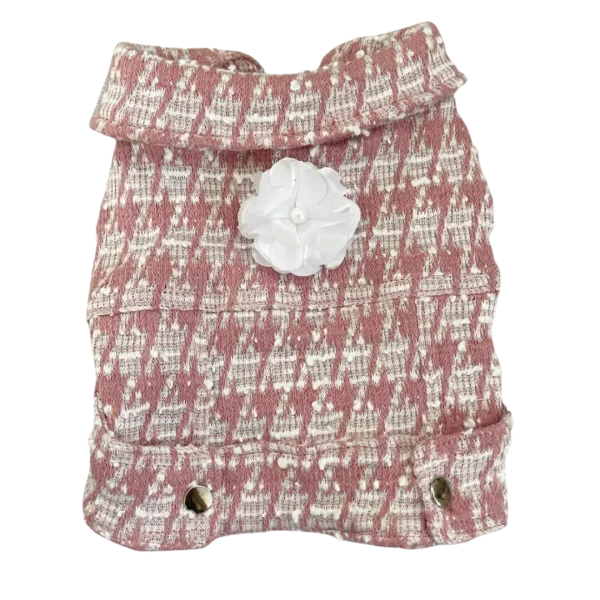 Jaqueta Tweed CROPPED Rosa Flor