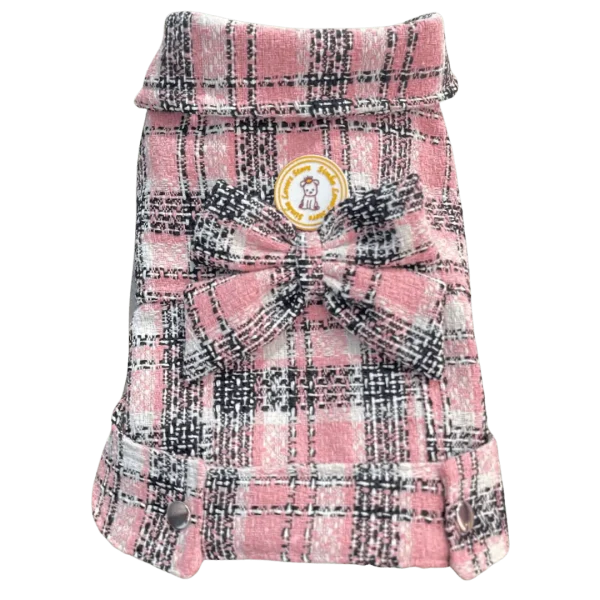 Jaqueta Tweed Rosa Bebê Cropped