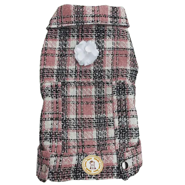 Jaqueta Tweed Rosa Bebê Flor