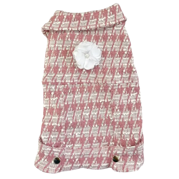 Jaqueta Tweed Rosa Flor