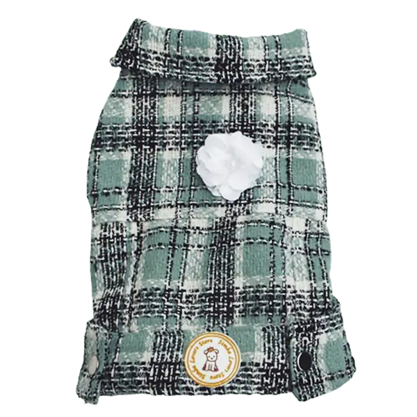 Jaqueta Tweed Verde Bebê CROPPED Flor