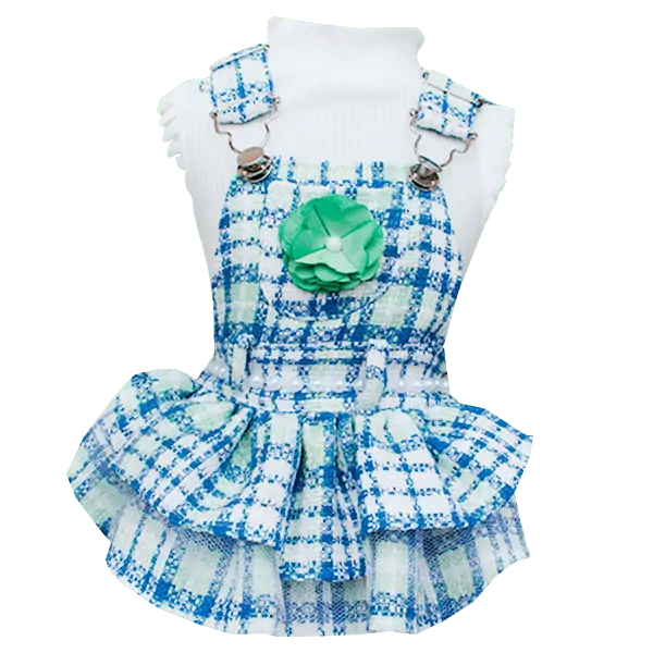 Jardineira Tweed Verde Fem (SEM CAMISETA)