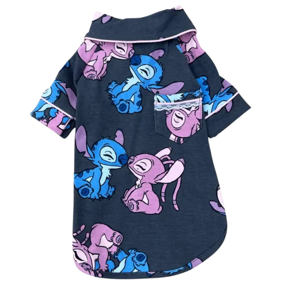Pijama 2 Patas Stitch e Angel Cinza Chumbo Fem