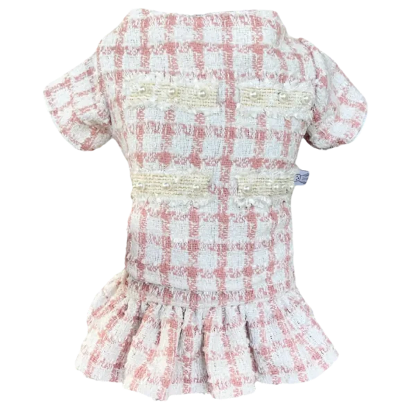 Vestido Tweed Rosa Bebê