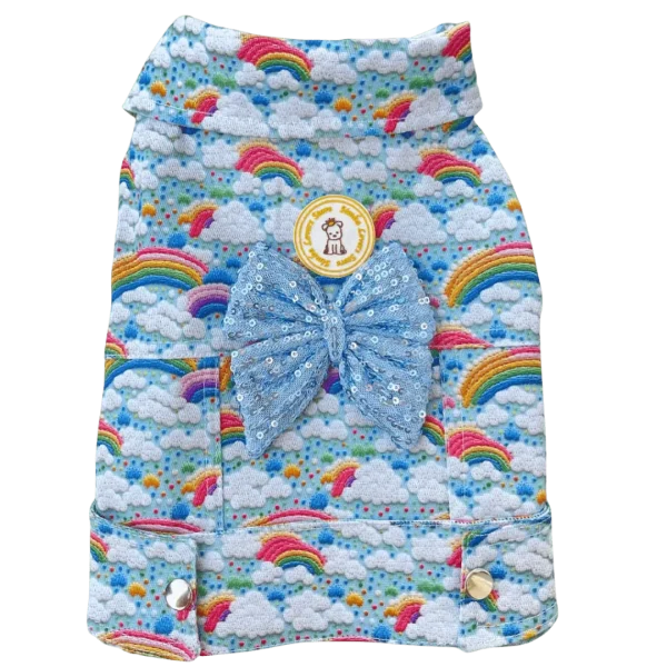 Jaqueta Cropped Arco Íris Azul