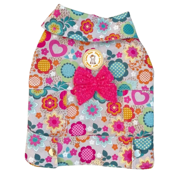 Jaqueta Cropped Flores Coloridas