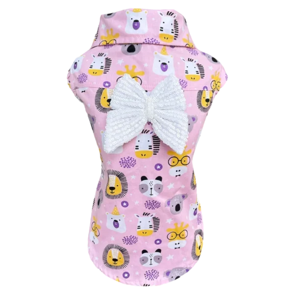 Camisa Regata Bichinhos Rosa Fem