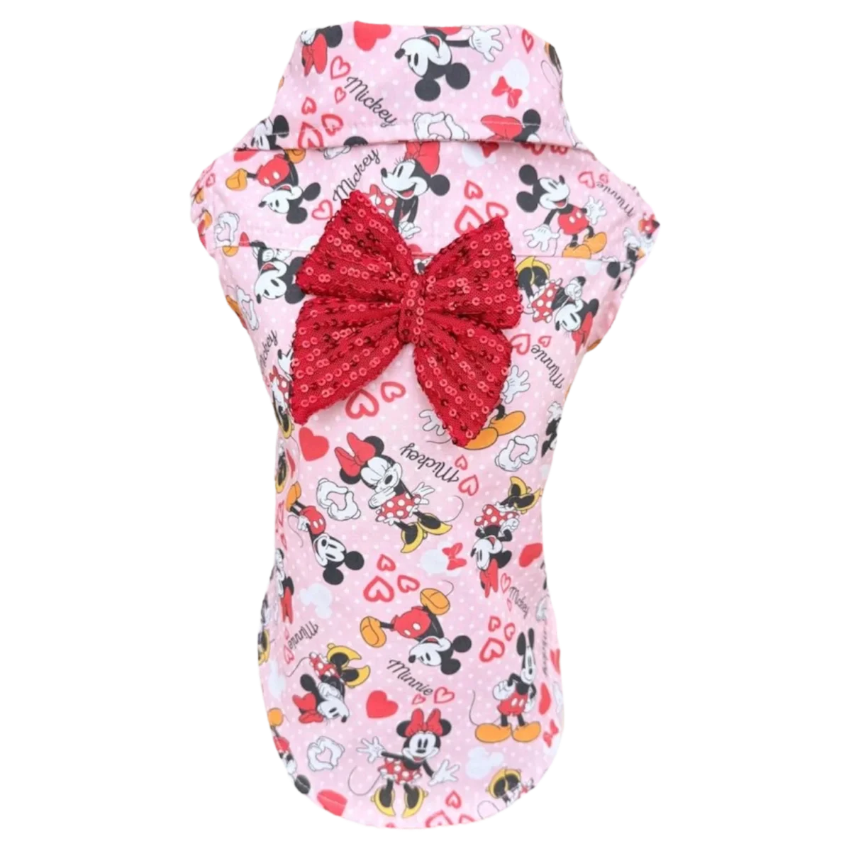 Camisa Regata Minnie Coração Rosa Fem - Imagem 1