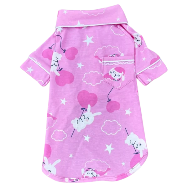 Pijama 2 Patas Coelho Coração Brilha no Escuro