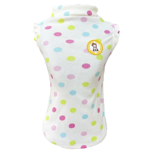 Regata Canelada Ribana Bolinhas Coloridas Fem