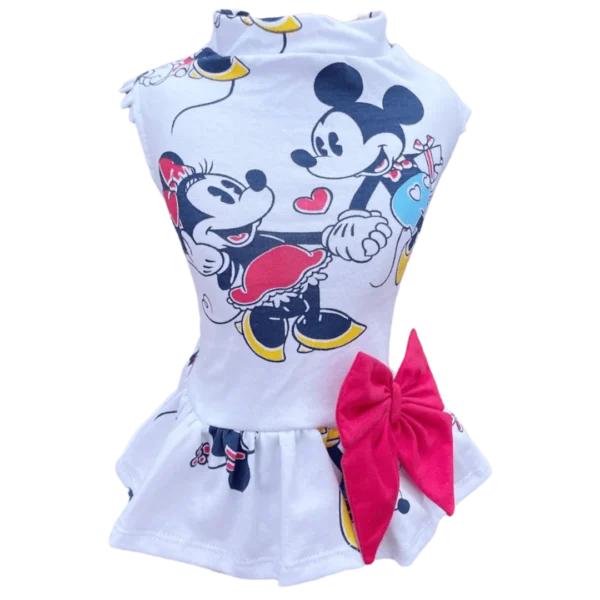 Vestido Mickey e Minnie Branco