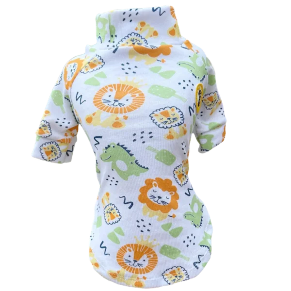 Camiseta Canelada Ribana Dino e Leão