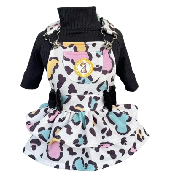 Jardineira Moletom Oncinha Minnie Fem (SEM CAMISETA)