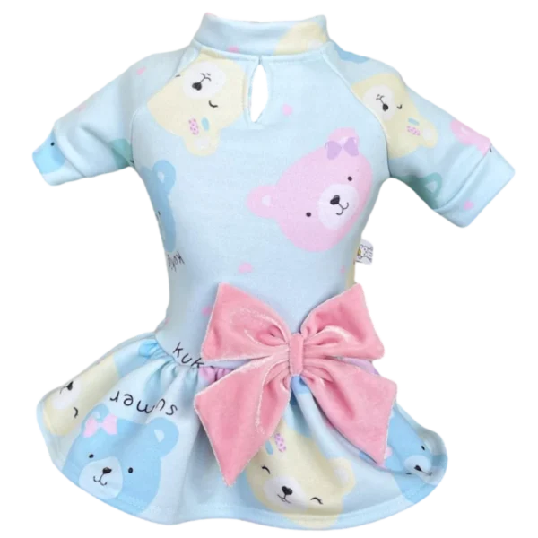 Vestido Moletom Ursinhos Coloridos