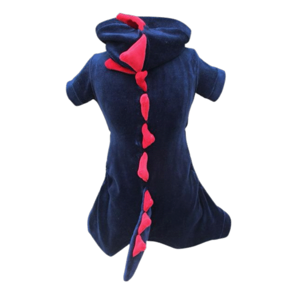 Pijama Plush Dino 4 Patas Marinho e Vermelho