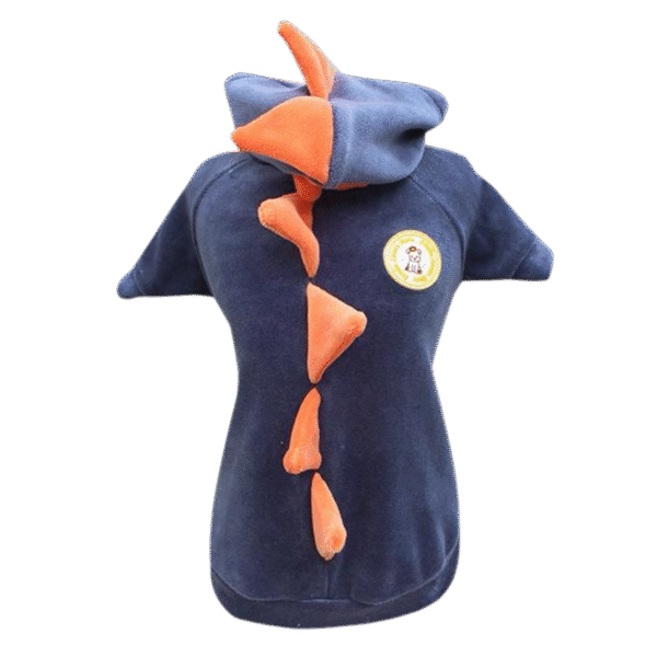 Moletom Plush Dino Azul c/ Laranja