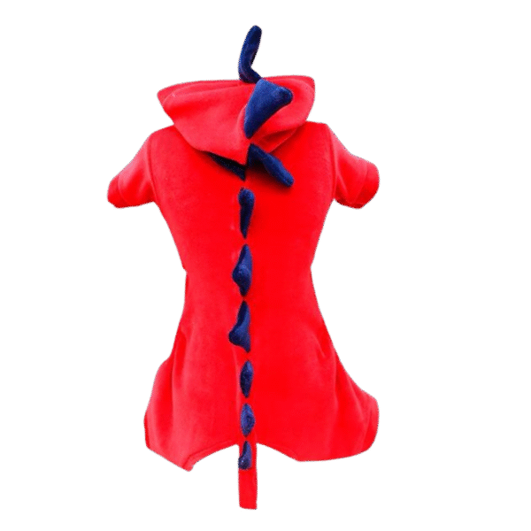 Pijama Plush Dino 4 Patas Vermelho c/ Marinho