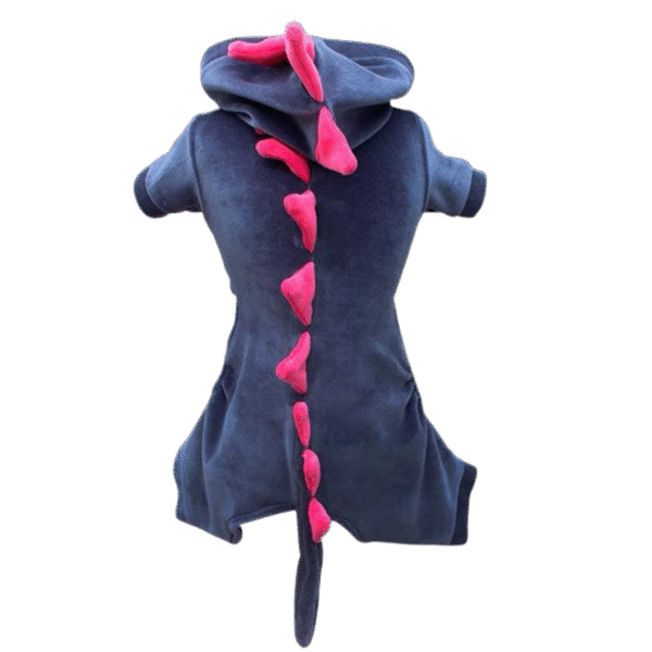 Pijama Plush Dino 4 Patas Marinho c/ Rosa