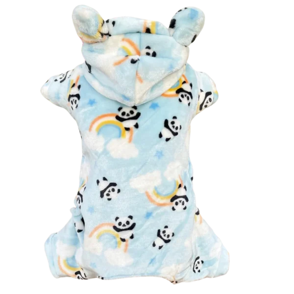 Pijama Fleece Panda Azul Bebê