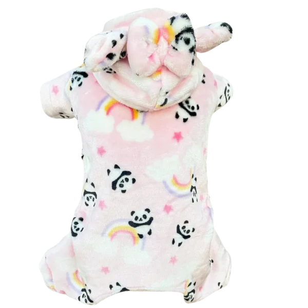 Pijama Fleece Panda Rosa Bebê