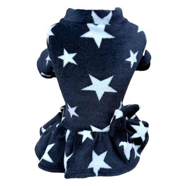 Vestido Fleece Estrela Preta