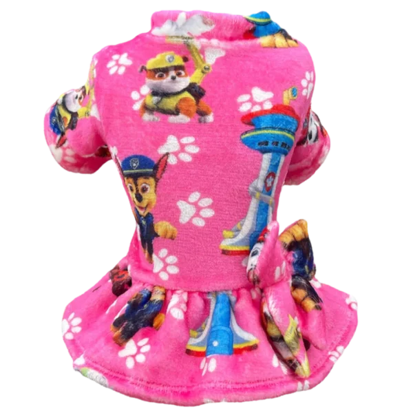Vestido Fleece Patrulha Canina Pink