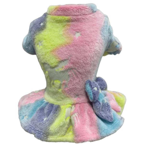 Vestido Fleece Unicórnio Rainbow Brilha no Escuro